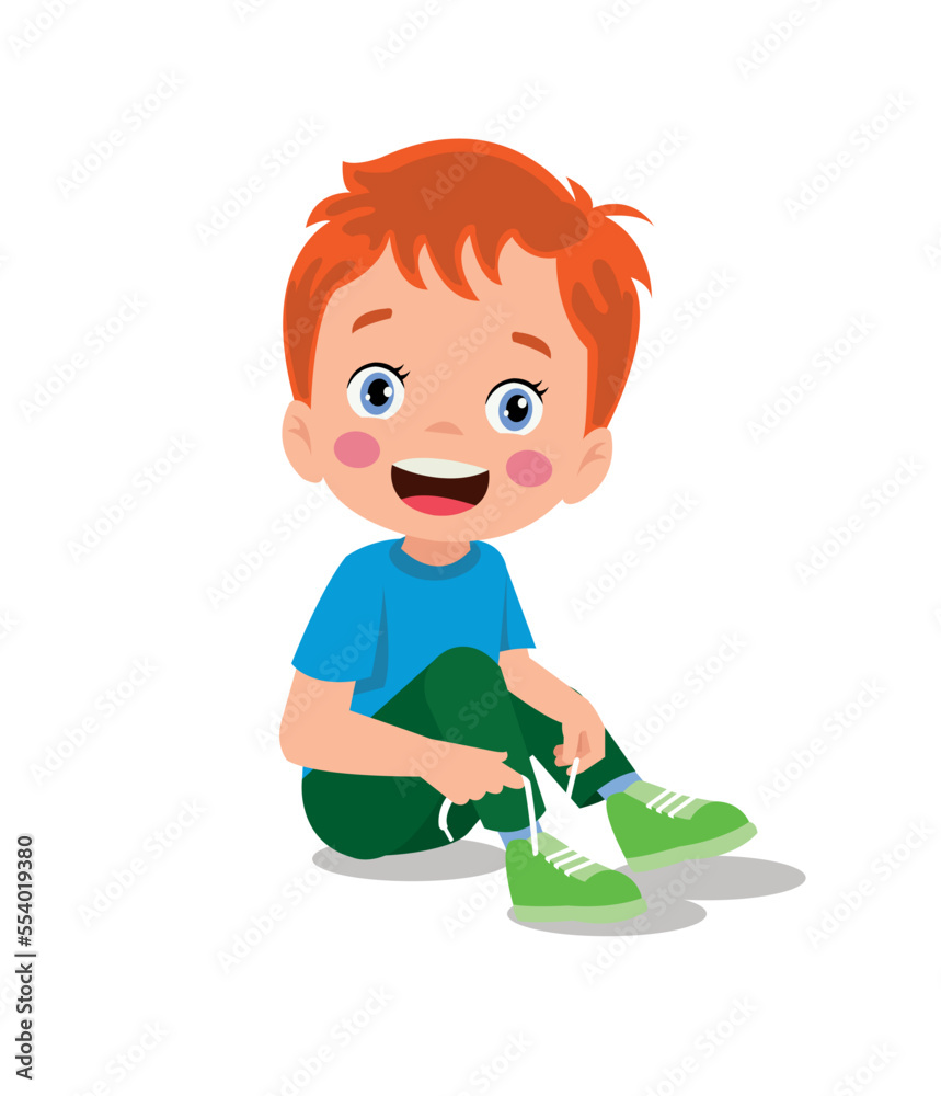 Cute little boy wearing clothes get dressed daily routine activity Cute little boy wearing clothes get dressed daily routine activity