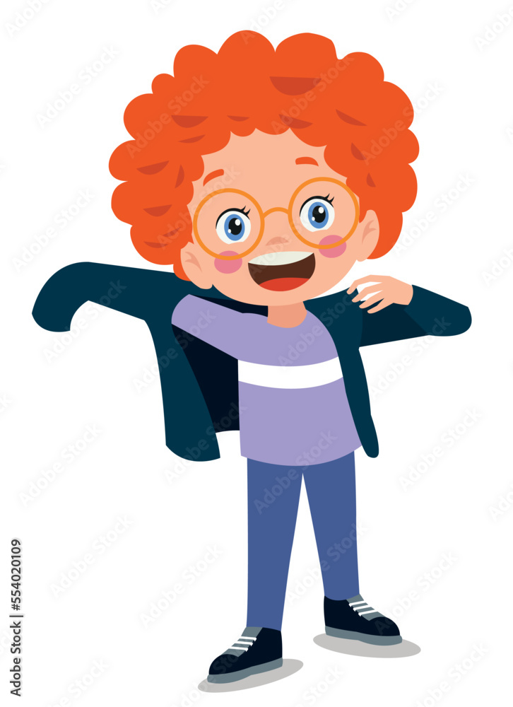 Cute little boy wearing clothes get dressed daily routine activity Cute little boy wearing clothes get dressed daily routine activity