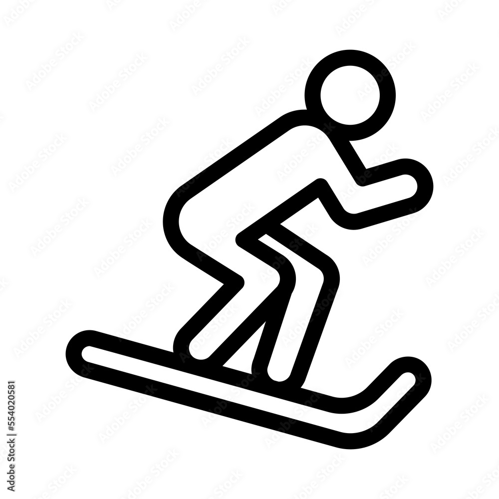 Fototapeta premium snowboarding line icon illustration vector graphic