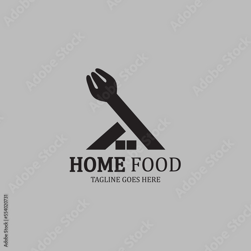 Home food logo design template. Vector illustration