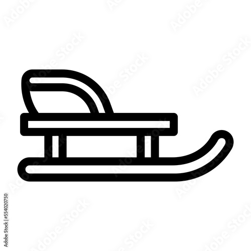 sled line icon illustration vector graphic