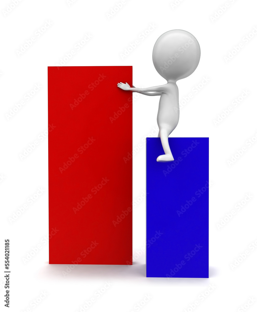 3d man arranging holding a box concept 3d man arranging holding a box concept