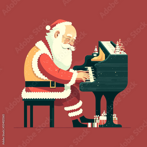 Santa Claus playing piano