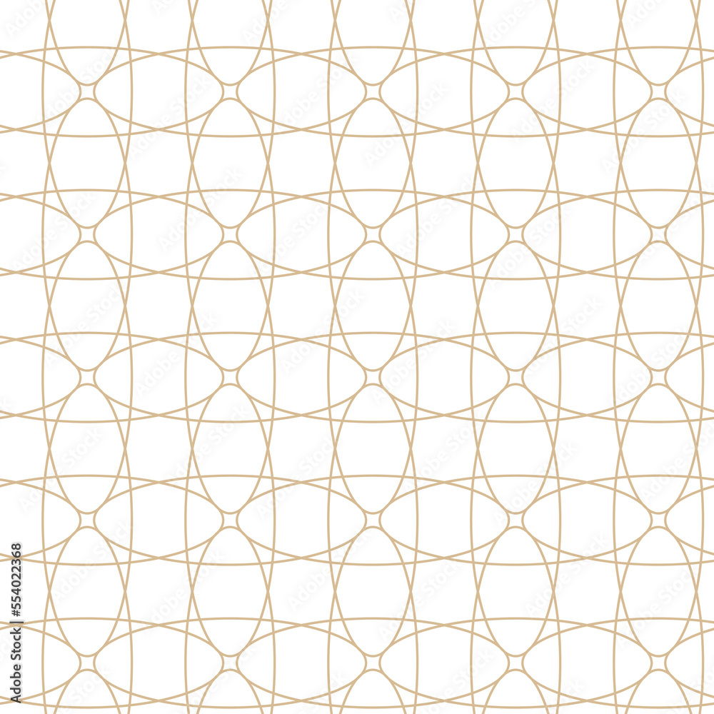 Fototapeta premium Geometric linear pattern, golden lines on a white background, interesting rounded lines and patterns