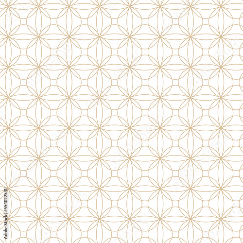 Geometric linear pattern, golden lines on a white background, interesting rounded lines and patterns