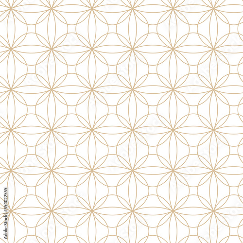 Geometric linear pattern, golden lines on a white background, interesting rounded lines and patterns