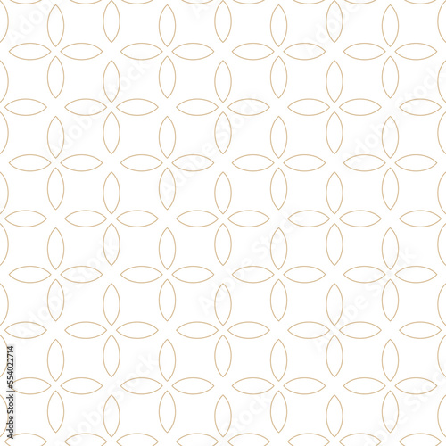 Geometric linear pattern, golden lines on a white background, interesting rounded lines and patterns