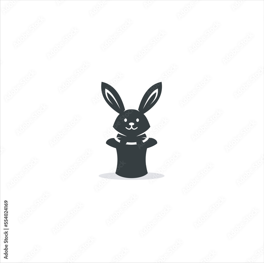 Vector rabbit logo on the white background, inspiration symbol rabbit. 