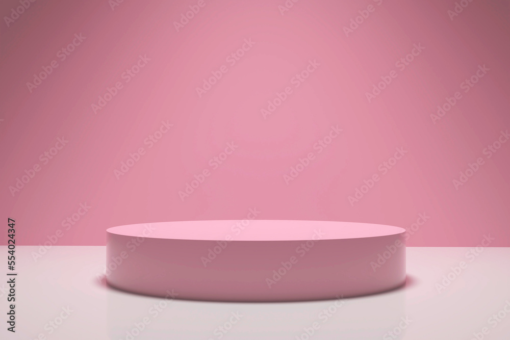 Set of realistic 3D round podium isolated on pastel color background Set of realistic 3D round podium isolated on pastel color background