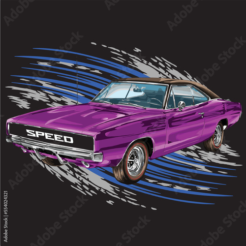 drag racing car on black background for poster, t-shirt print, business element, social media content, blog, sticker, vlog, and card. vector illustration.