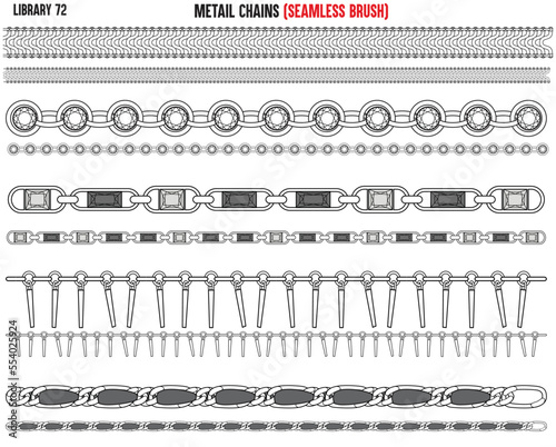 SET OF METAL SHINY CHAINS WITH DIAMNONTE AND ZIRCONS IN METAL CHAINS EDITABLE VECTOR 