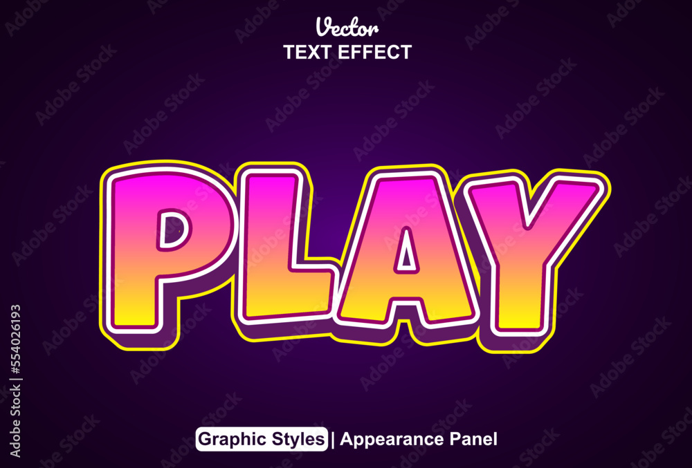 text effect play with graphic style and editable. text effect play with graphic style and editable.