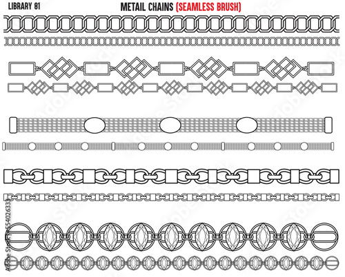 SET OF METAL SHINY CHAINS WITH DIAMNONTE AND ZIRCONS IN METAL CHAINS EDITABLE VECTOR 