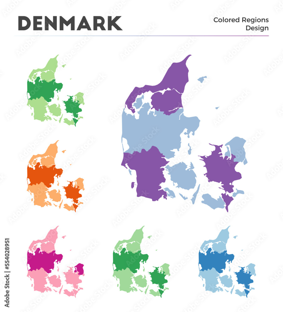 Denmark map collection. Borders of Denmark for your infographic ...