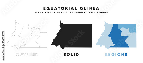 Equatorial Guinea map. Borders of Equatorial Guinea for your infographic. Vector country shape. Vector illustration.
