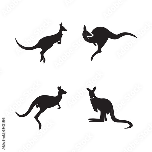 kangaroo animal logo and design vector illustrtion