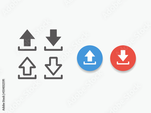 Download flat vector icon. install .download. Upload. Load symbol simple flat vector illustration