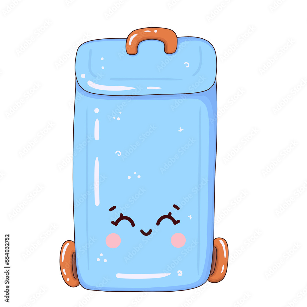 Kawaii trash can isolated on transparent background Stock Illustration