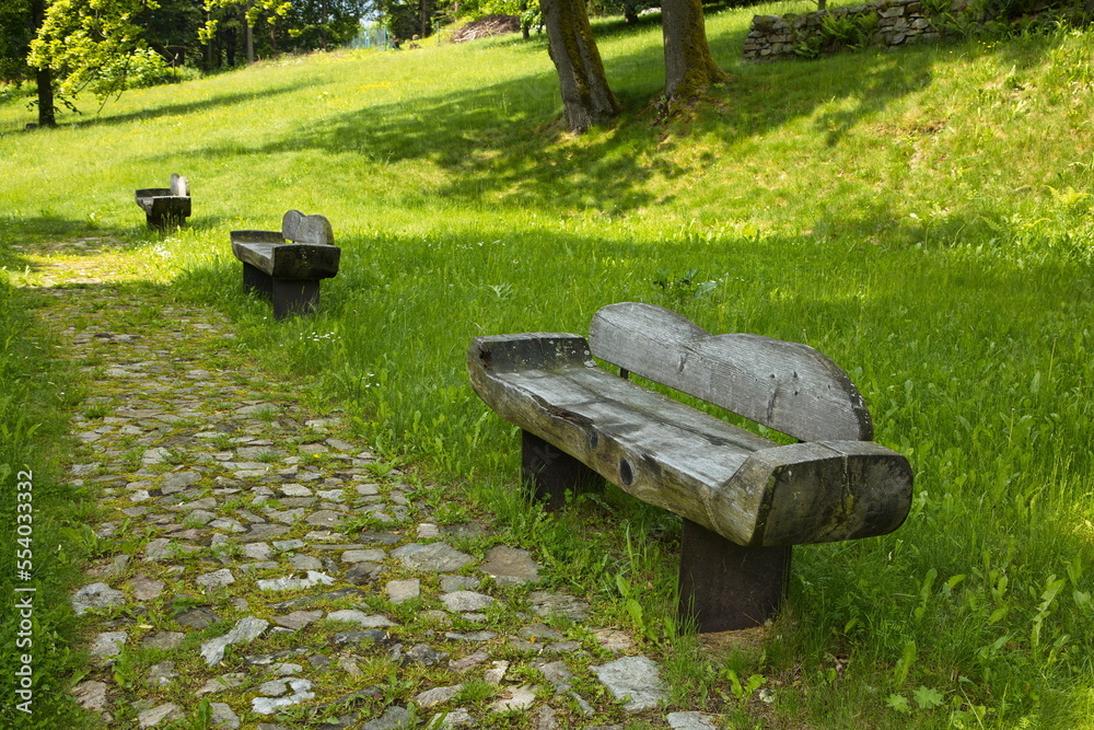 Public park in Jesenik in High Ash Mountains,Jesenik District,Olomouc Region,Czech Republic,Europe
