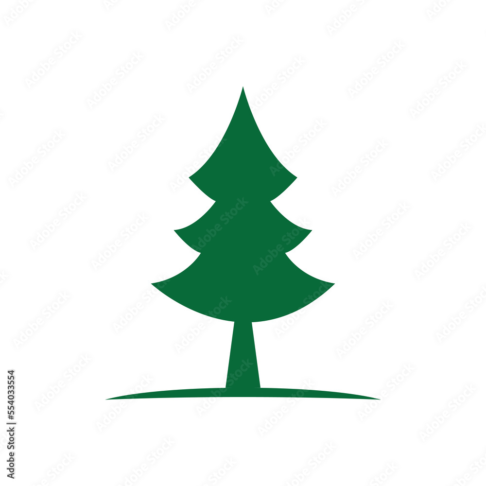 Pine tree illustration vector flat design template Pine tree illustration vector flat design template