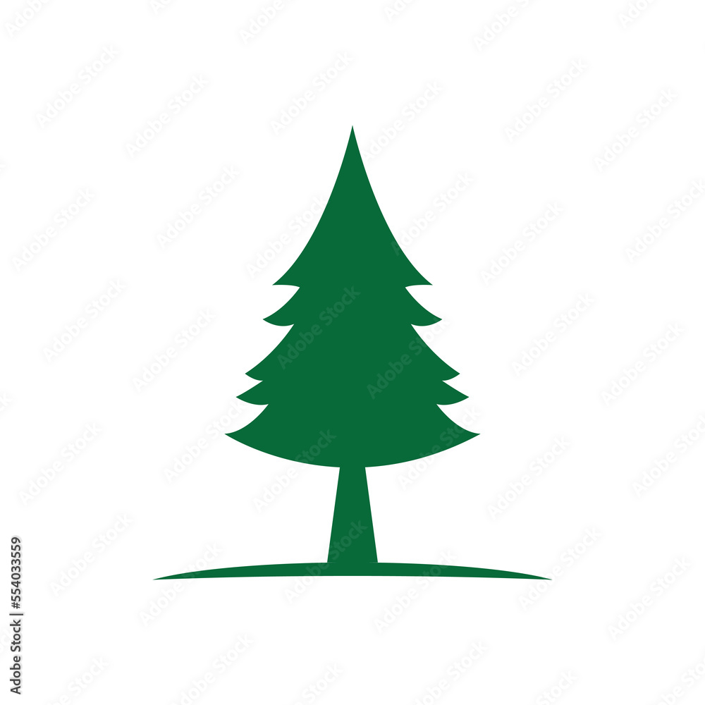 Pine tree illustration vector flat design template Pine tree illustration vector flat design template