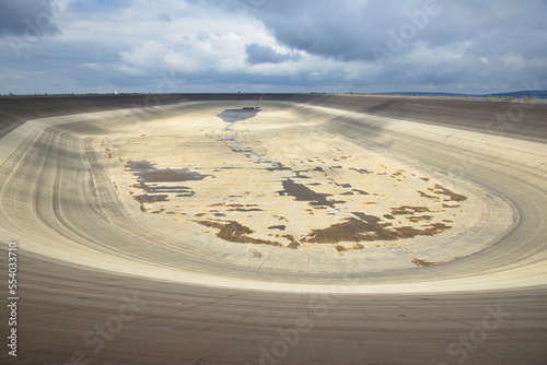 Empty elevated water reservoir of the Dlouhe Strane Hydro Power Plant in Loucna nad Desnou in High Ash Mountains,Jesenik District,Olomouc Region,Czech Republic,Europe
 photo