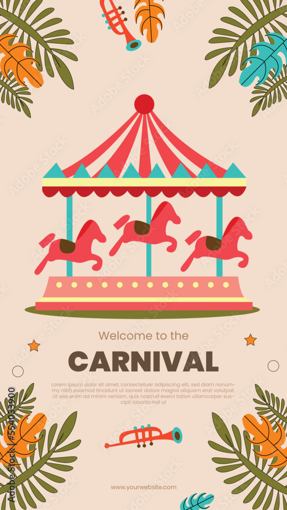 Obraz premium Free vector colorful carnival funfair show banner