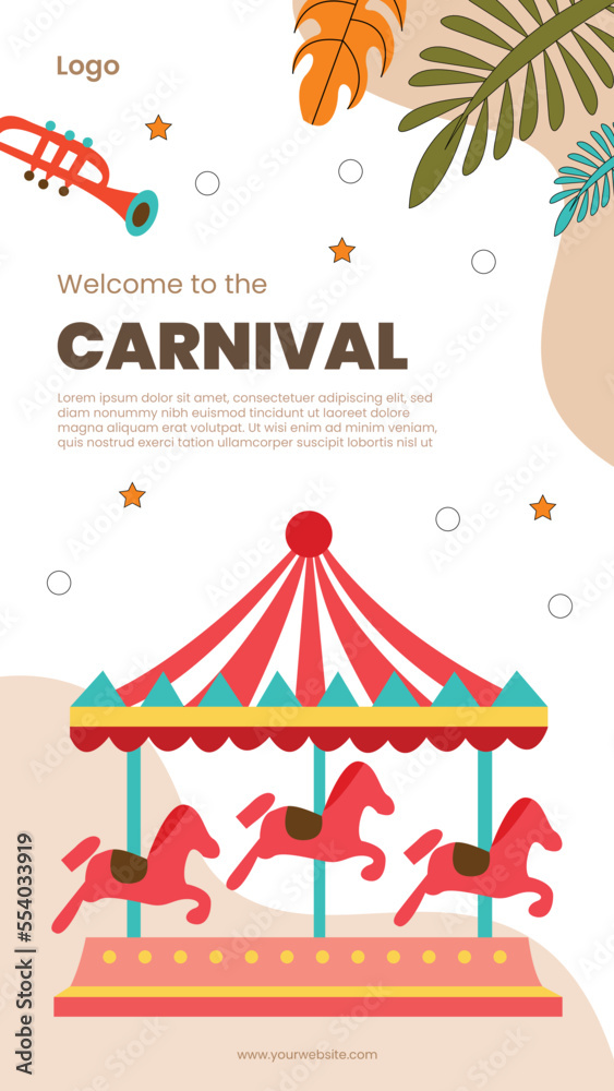 Free vector colorful carnival circus banner