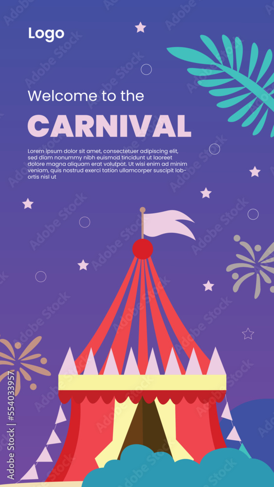 Free vector colorful carnival hut banner