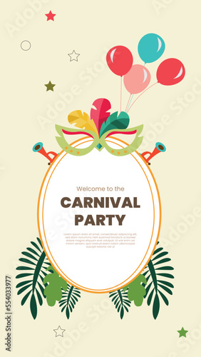 Fototapeta Naklejka Na Ścianę i Meble -  Free vector colorful carnival party banner