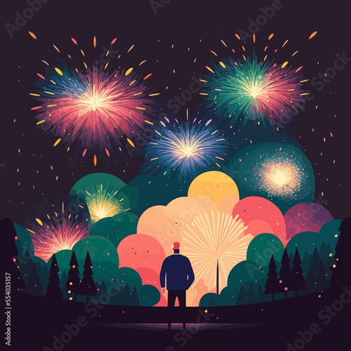 illustration of new year's fireworks