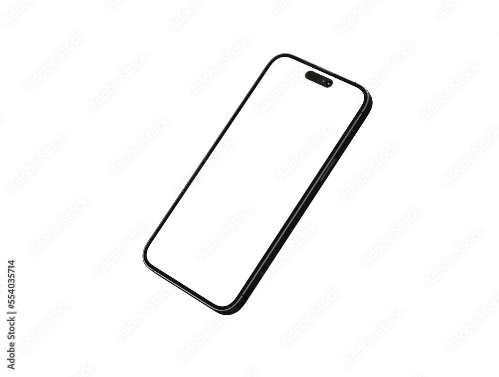 Modern glass smartphone hanging over the table Modern glass smartphone hanging over the table