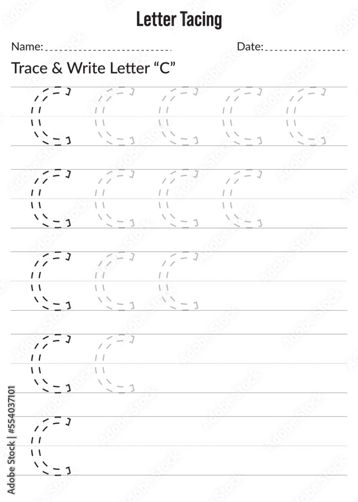 Alphabet letter tracing worksheet. writing a-z exercise. Letter Tracing ...