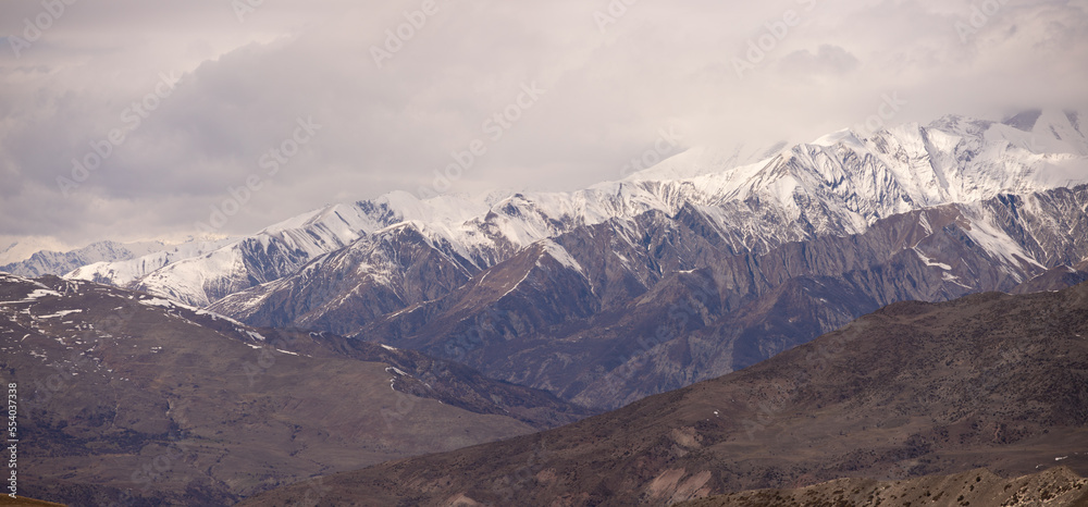 Caucasus mountains covered with snow. Caucasus mountains covered with snow.