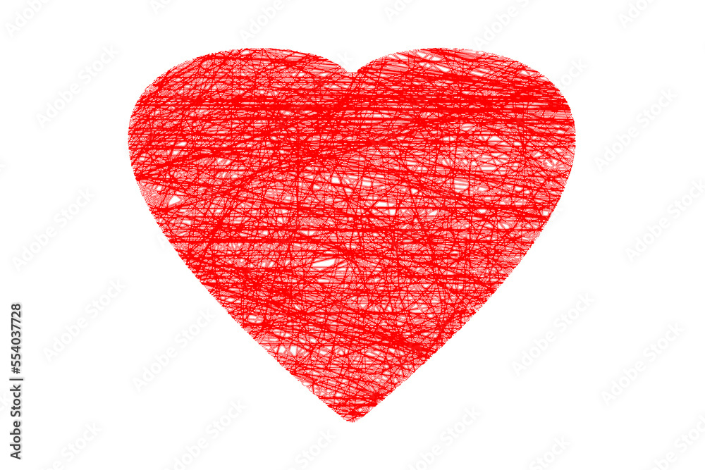 Red Heart illustration in wicker style Red Heart illustration in wicker style