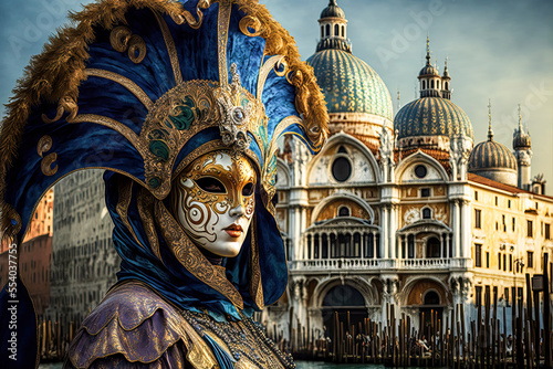 Carnevale de Venezia Venizianischer Karneval Venedig Generative AI Digital ART Illustration © Korea Saii