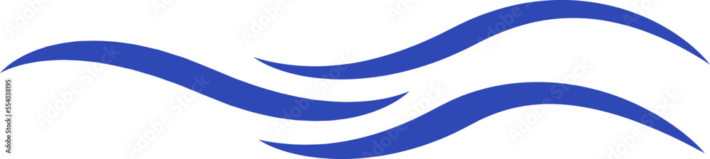 Obraz premium Water wave icon isolated on white background. Modern flat water wave icon for web site, ocean design template and logo. Creative abstract concept, vector illustration