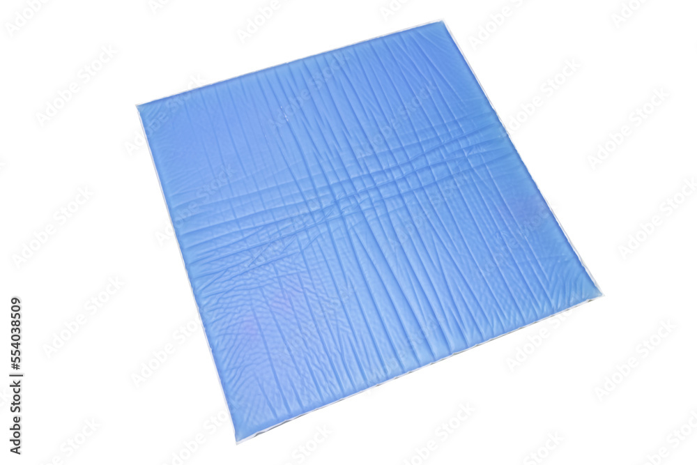 Blue gel pad on white background, prevent pressure injury Blue gel pad on white background, prevent pressure injury