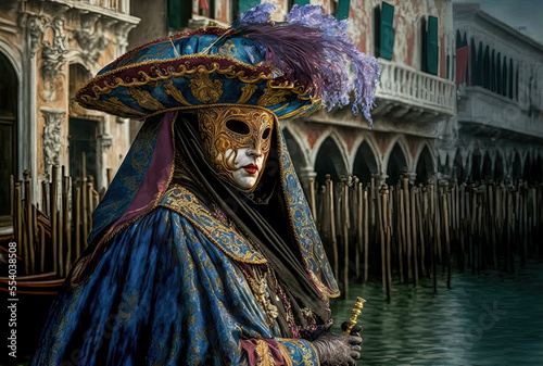 Carnevale de Venezia Venizianischer Karneval Venedig Generative AI Digital ART Illustration