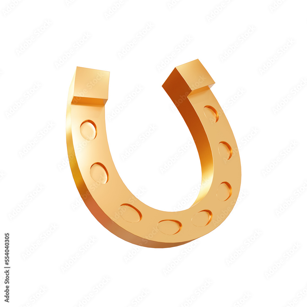 Golden horseshoe 3d rendering illustration Golden horseshoe 3d rendering illustration