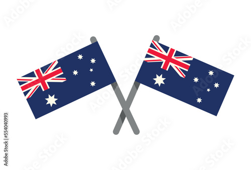 australian flags in poles
