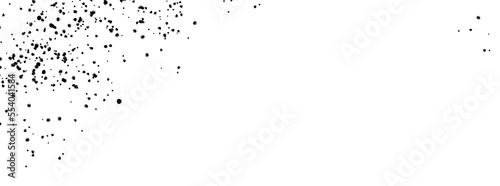 Black dots on white background. Random Abstract pattern of left upper part dot. illustration abstract design. wallpaper texture for print for text, sale and more..