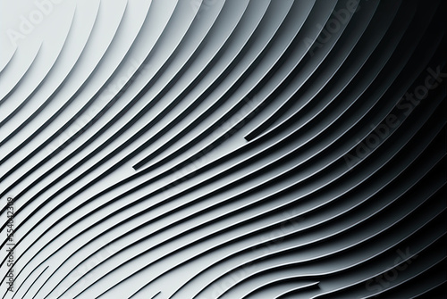 Abstract line design, waves, curves, black and white. Generative AI