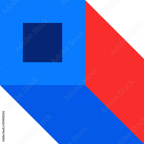 Abstract square flat 3d for design element