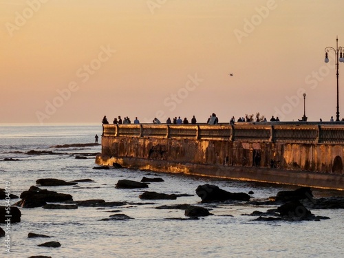 Sunset in livorno, tuscany, italy