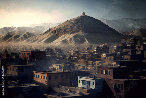 View of Kabul. Generative AI photo
