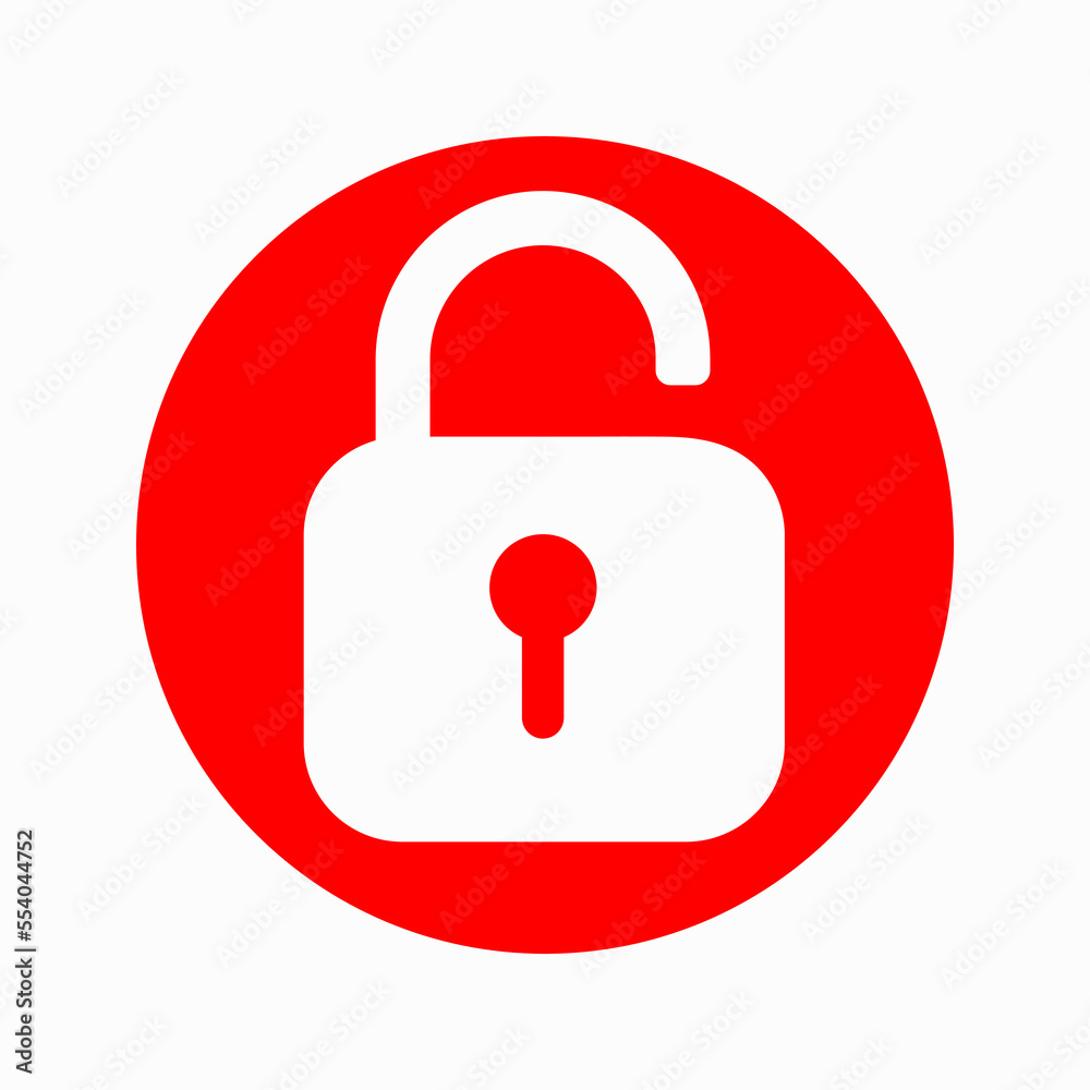 Padlock icon isolated on white background. Symbol sign unlock. Vector illustration. Padlock icon isolated on white background. Symbol sign unlock. Vector illustration.