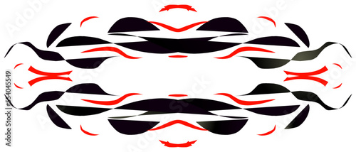 Calligraphy vector frame border in black and red color isolated on white background. Weding, label template