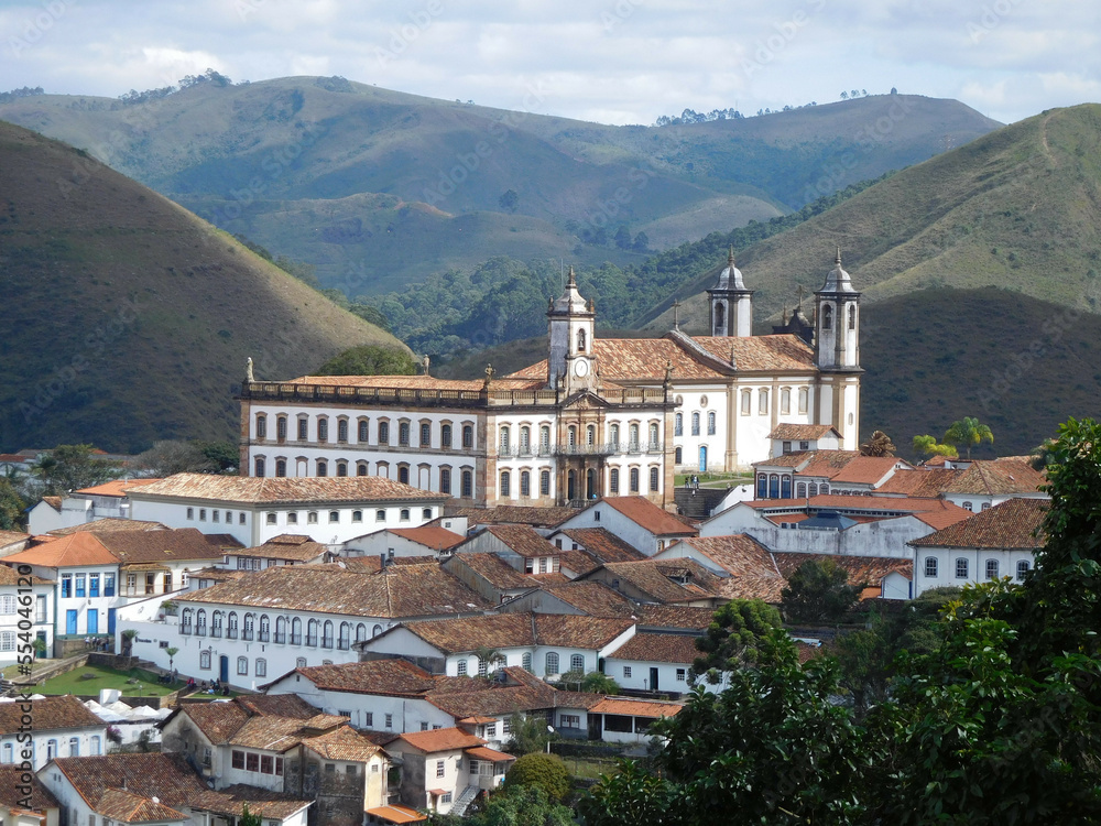 Ouro Preto is a colonial city in the Serra do Espinhaço, in the east of Brazil. It is known for its baroque architecture