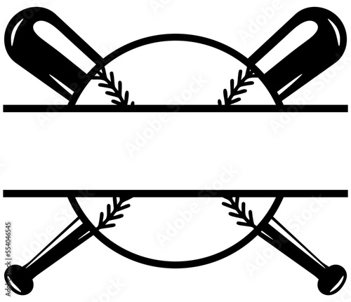 Baseball Team Split Monogram Vector Logo, Team Name